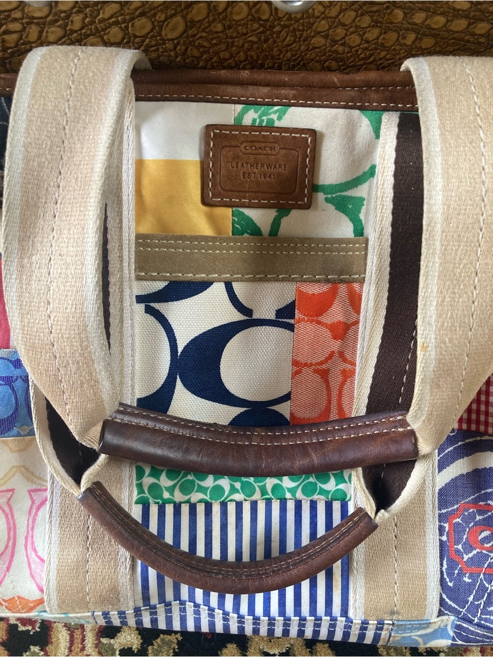 Vintage Coach Hampton Patchwork Tote - Picture 2 of 11